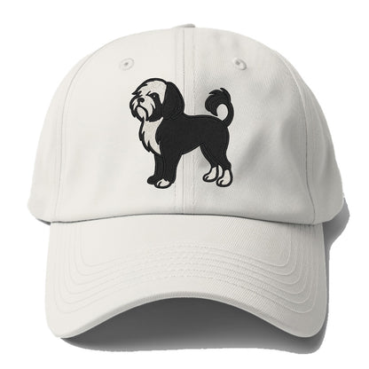 Löwchen - Black and white lion trim embr - Baseball Cap - Off White
