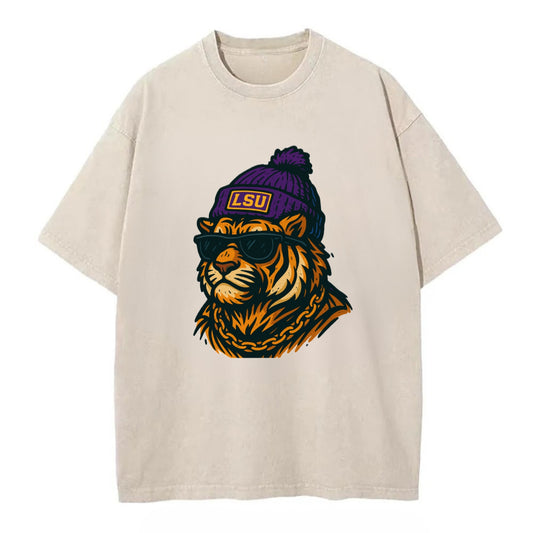 LSU Mike Tiger - Vintage T-shirt - Off White