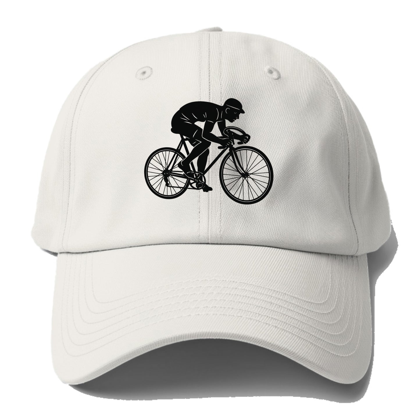 Cyclist sprinting in racing position - Baseball Cap - Off White