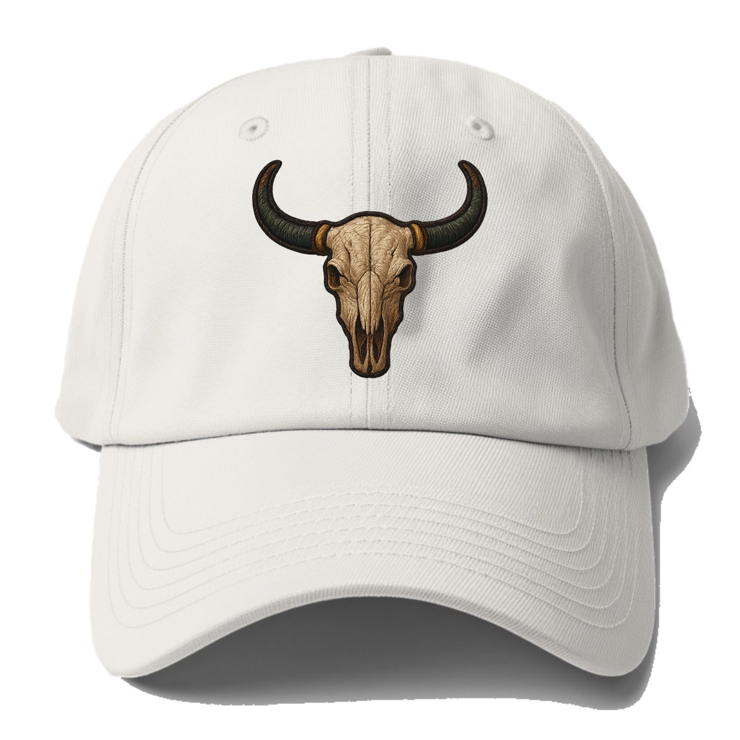 Bull Skull  - Baseball Cap - Off White