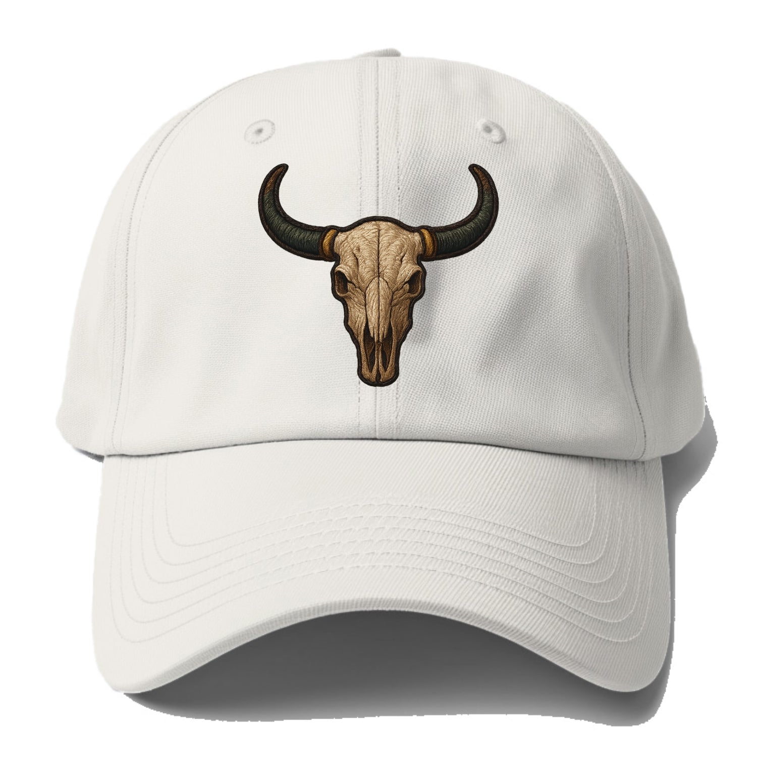 Bull Skull  - Baseball Cap - Off White