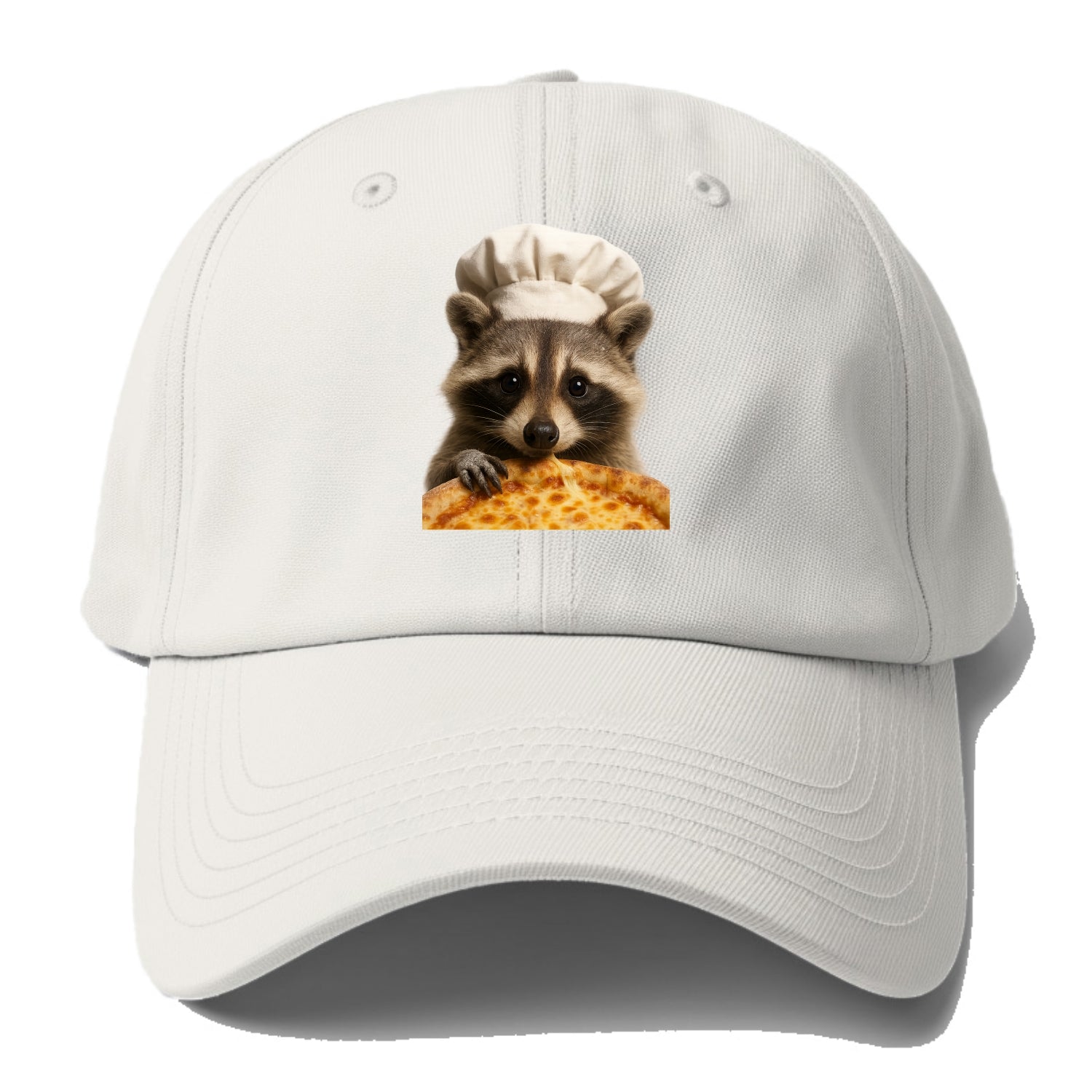 Pizza Dad Raccoon  - Baseball Cap For Big Heads - Off White