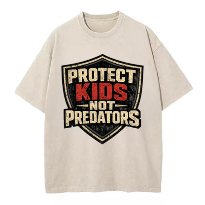 Protect Kids Not Predators - Vintage T-shirt - Off White