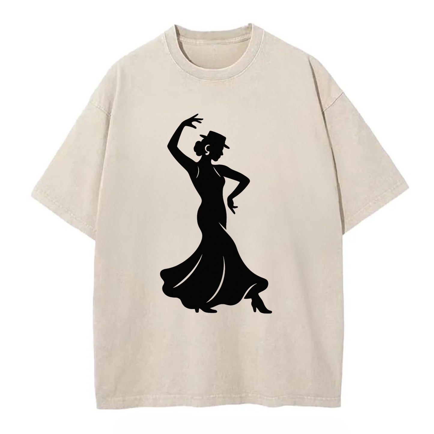 Flamenco dancer passionate stance - Vintage T-shirt - Off White