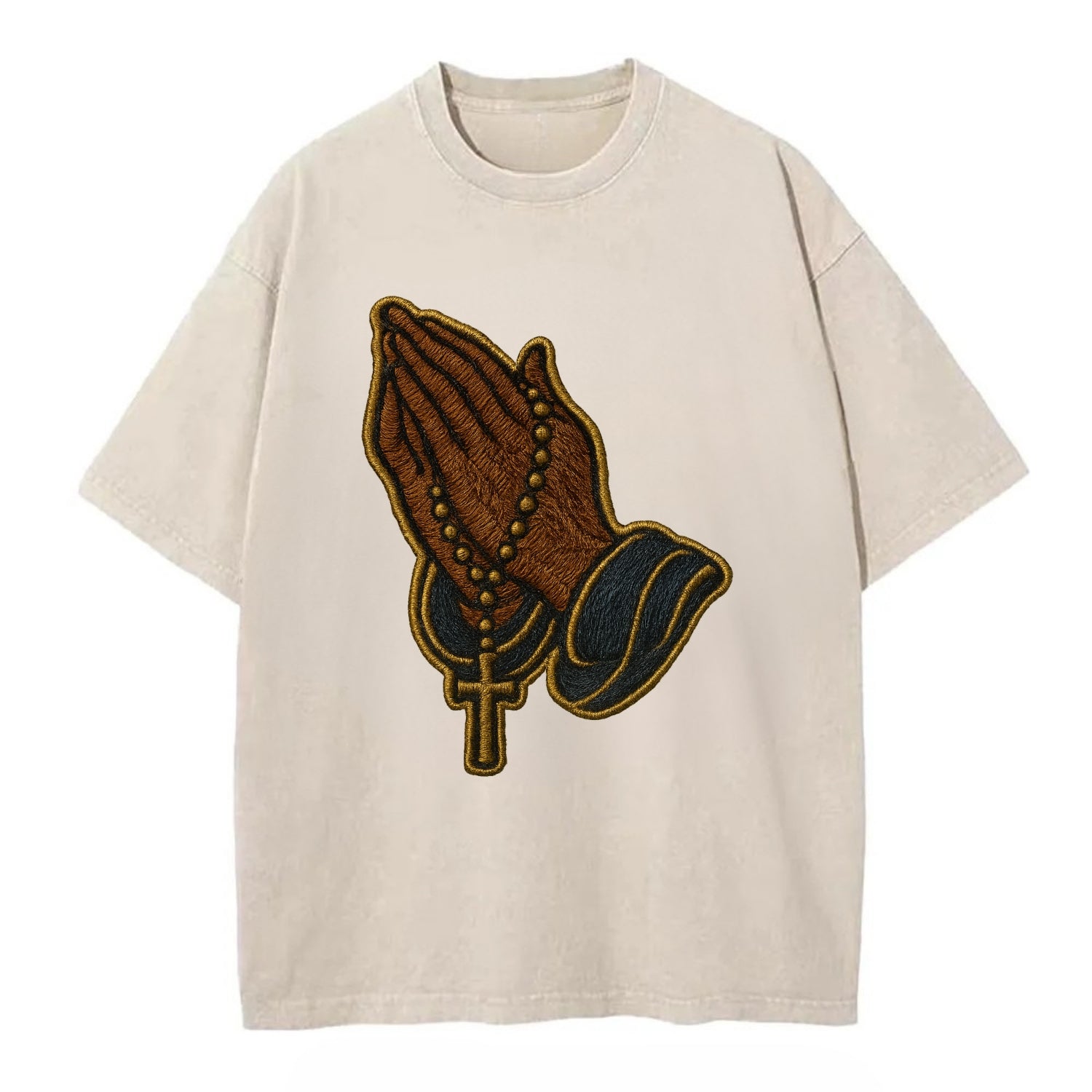 Praying Hands  - Vintage T-shirt - Off White