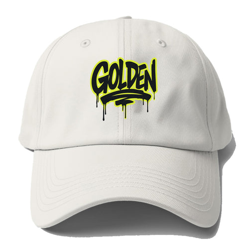 Bold typography design - GOLDEN - precious, valuable, excellent - Baseball Cap For Big Heads