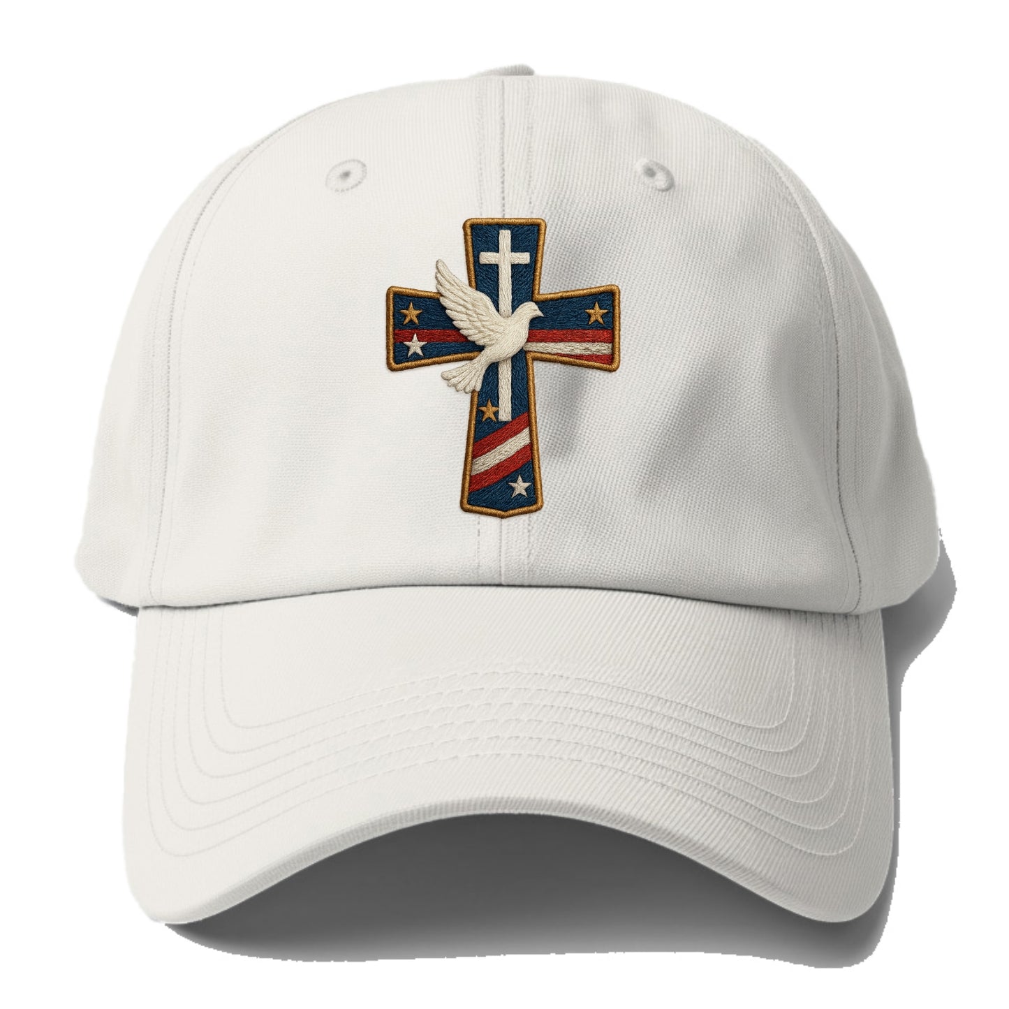 Dove and Cross  - Baseball Cap For Big Heads - Off White