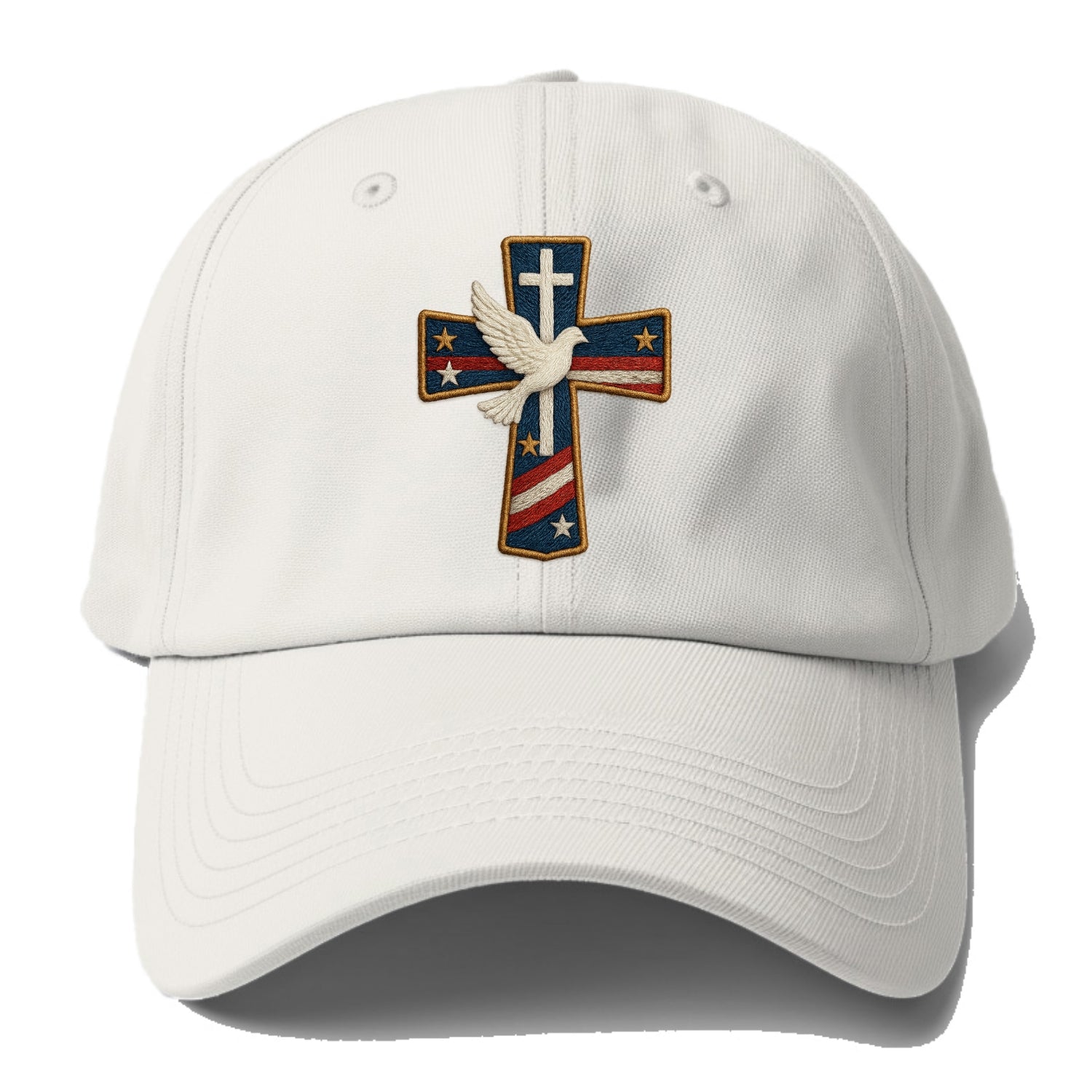 Dove and Cross  - Baseball Cap For Big Heads - Off White