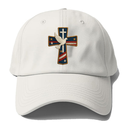 Dove and Cross  - Baseball Cap For Big Heads - Off White