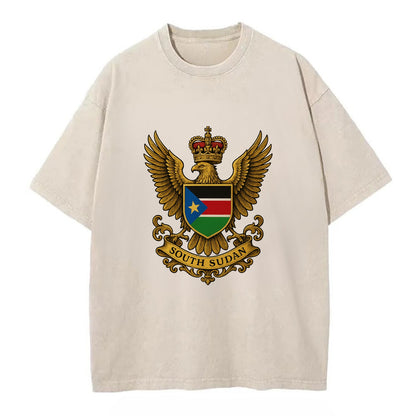 South Sudan Royal Logo  - Vintage T-shirt - Off White