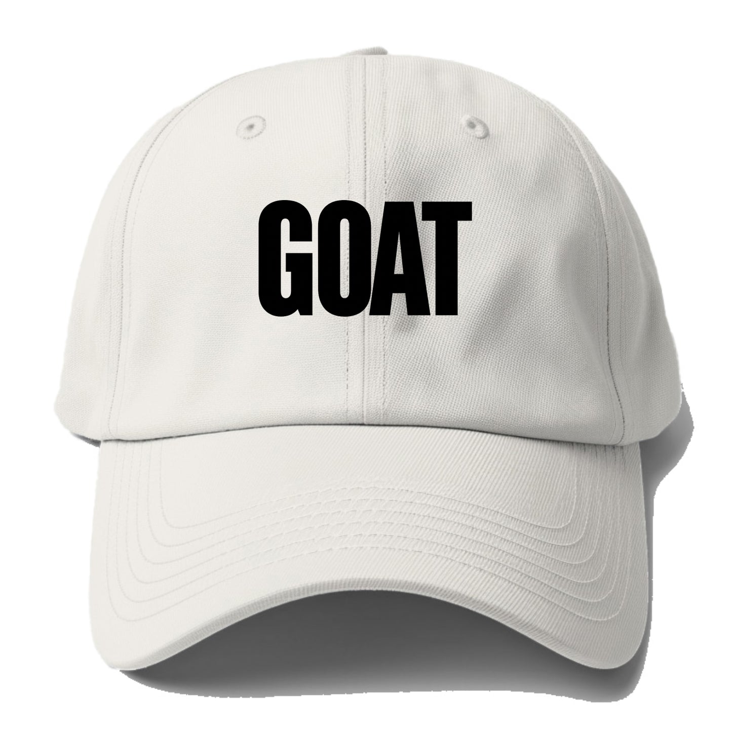 Bold typography design - "GOAT" - greatest of all time - Baseball Cap - Off White
