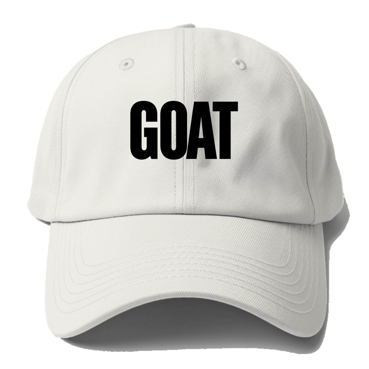 Bold typography design - "GOAT" - greatest of all time - Baseball Cap - Off White