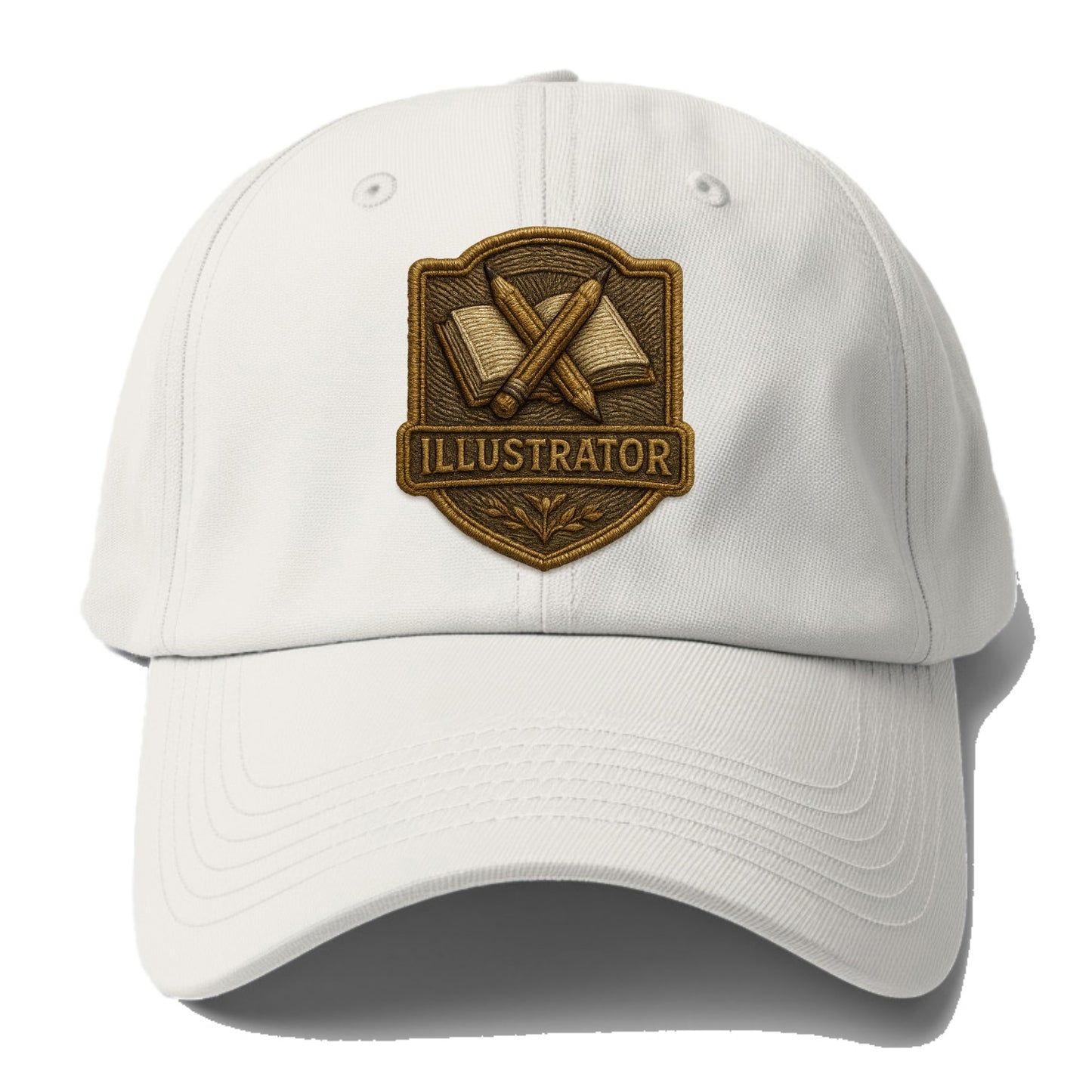 Pencils and sketchbook - illustrator badge - Baseball Cap - Off White