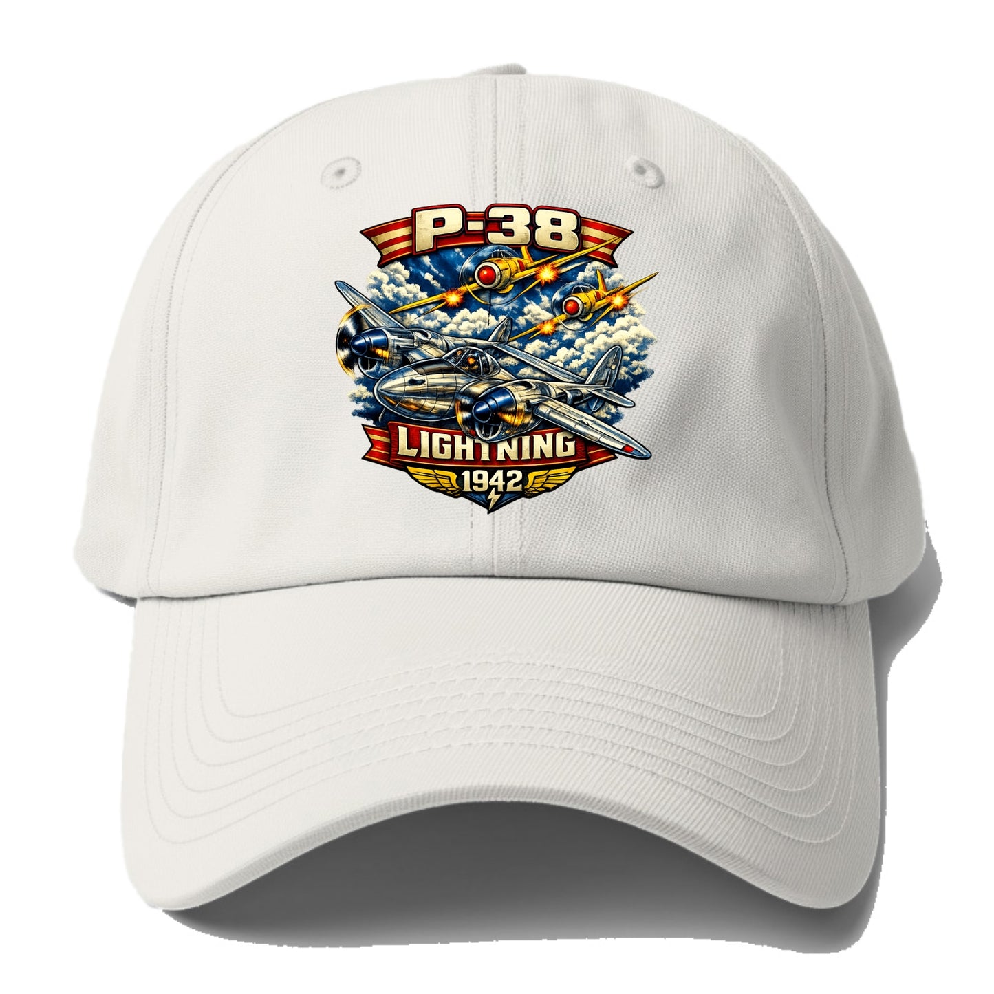 P 38 Lightning - Baseball Cap For Big Heads - Off White