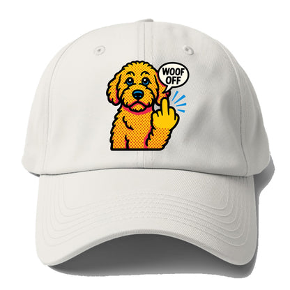 Goldendoodle with teddy bear face and curly golden coat, friendly paw - Baseball Cap For Big Heads - Off White