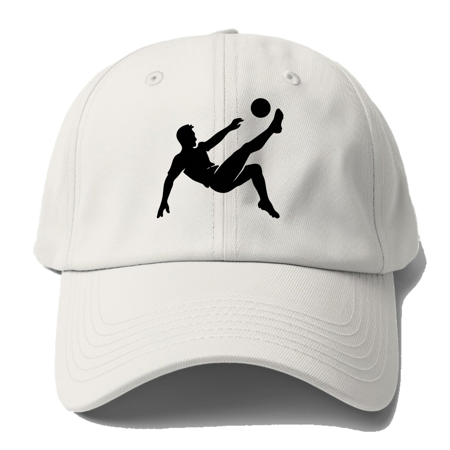 Soccer player kicking ball mid-air - Baseball Cap - Off White