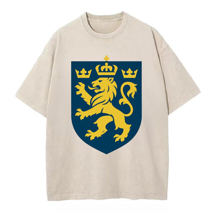 Sweden Three Crowns Emblem  - Vintage T-shirt - Off White