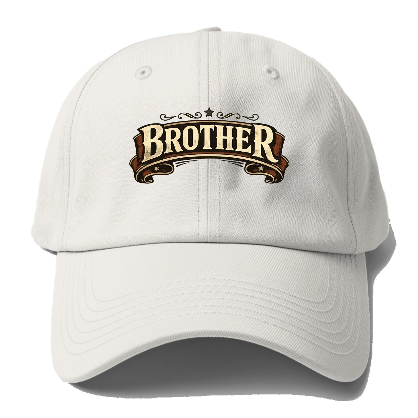 Bold typography design - "BROTHER" - male bond, brotherhood - Baseball Cap For Big Heads - Off White