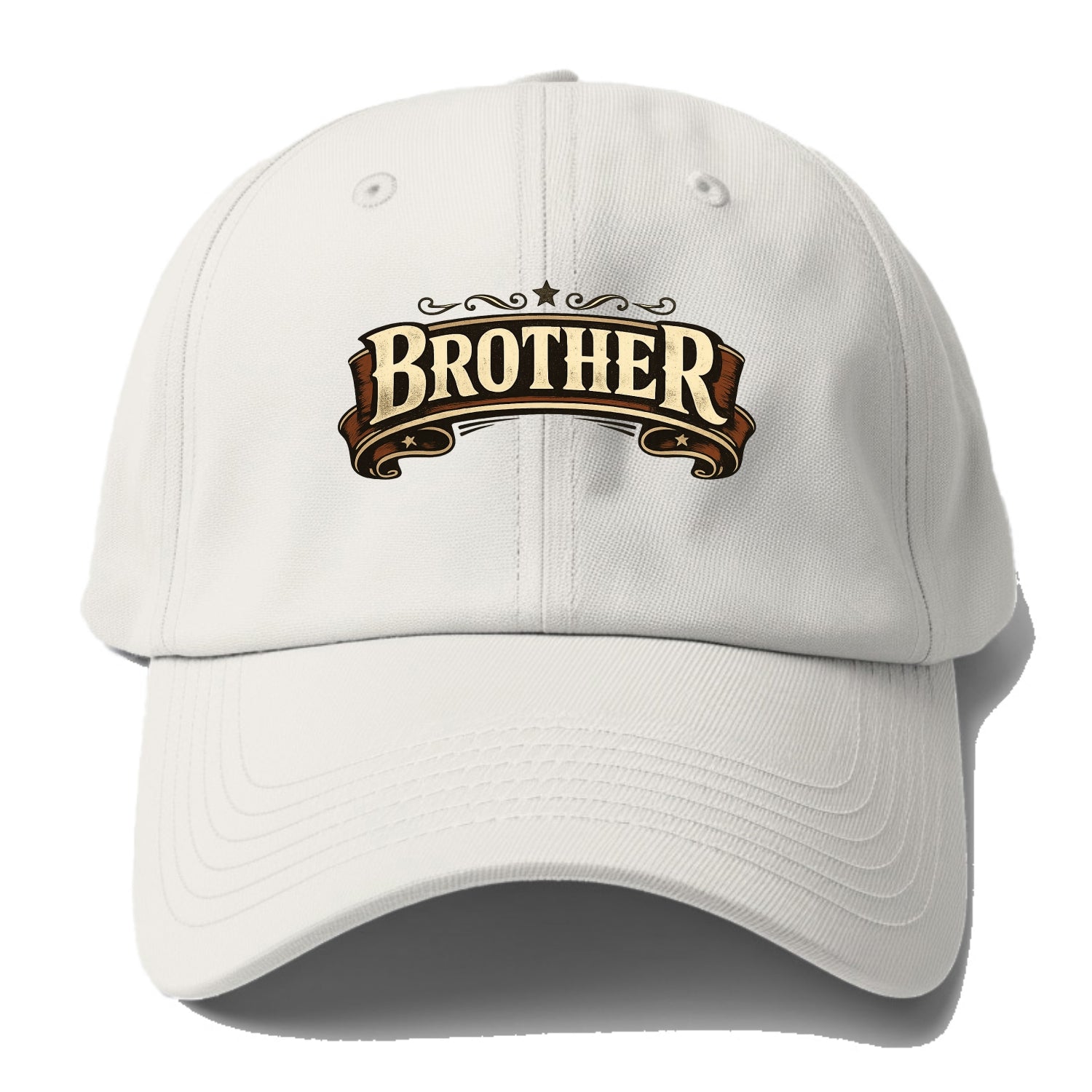 Bold typography design - "BROTHER" - male bond, brotherhood - Baseball Cap For Big Heads - Off White
