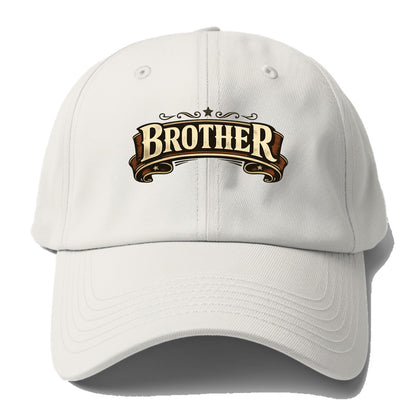 Bold typography design - "BROTHER" - male bond, brotherhood - Baseball Cap For Big Heads - Off White