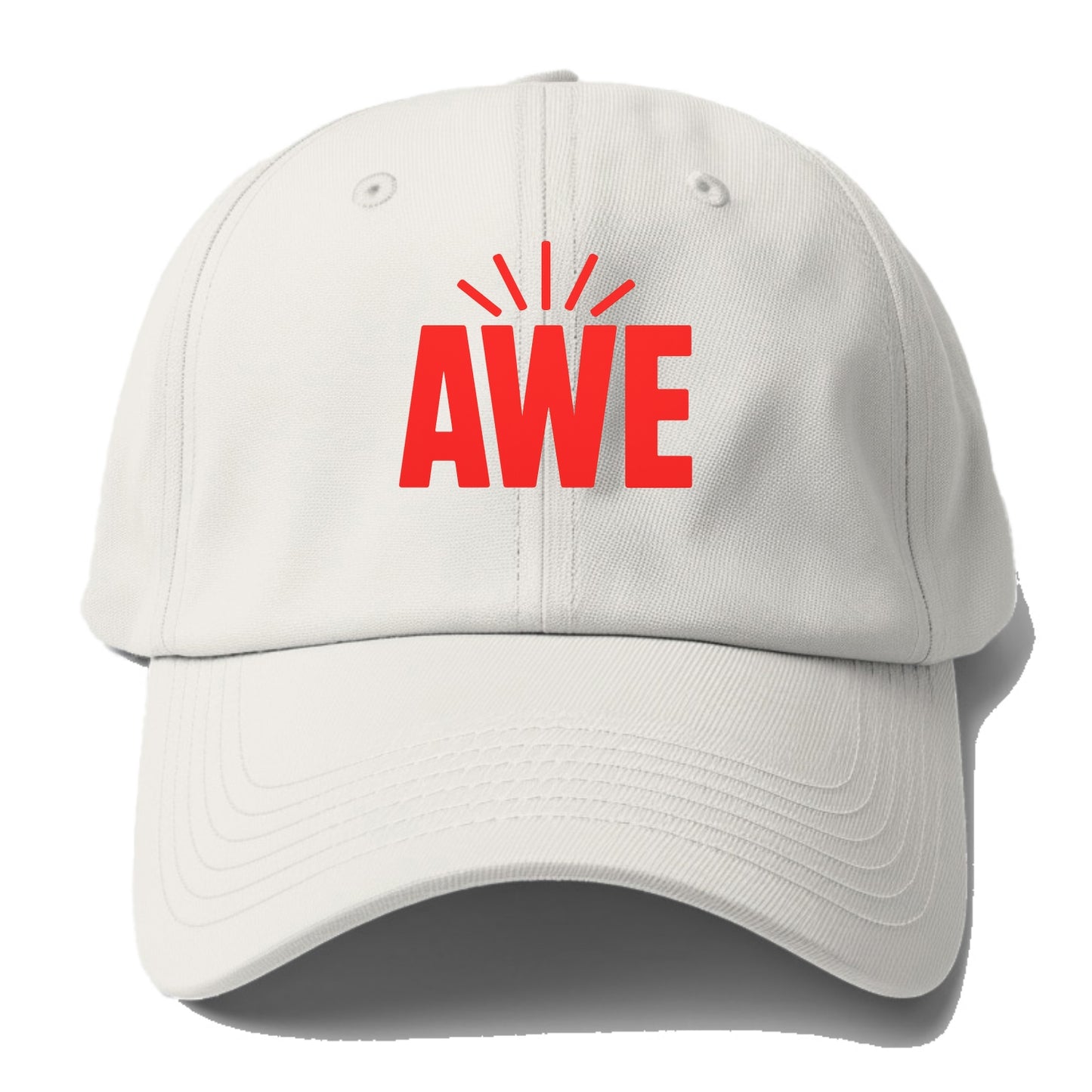 Bold typography design - "AWE" - overwhelming wonder - Baseball Cap For Big Heads - Off White
