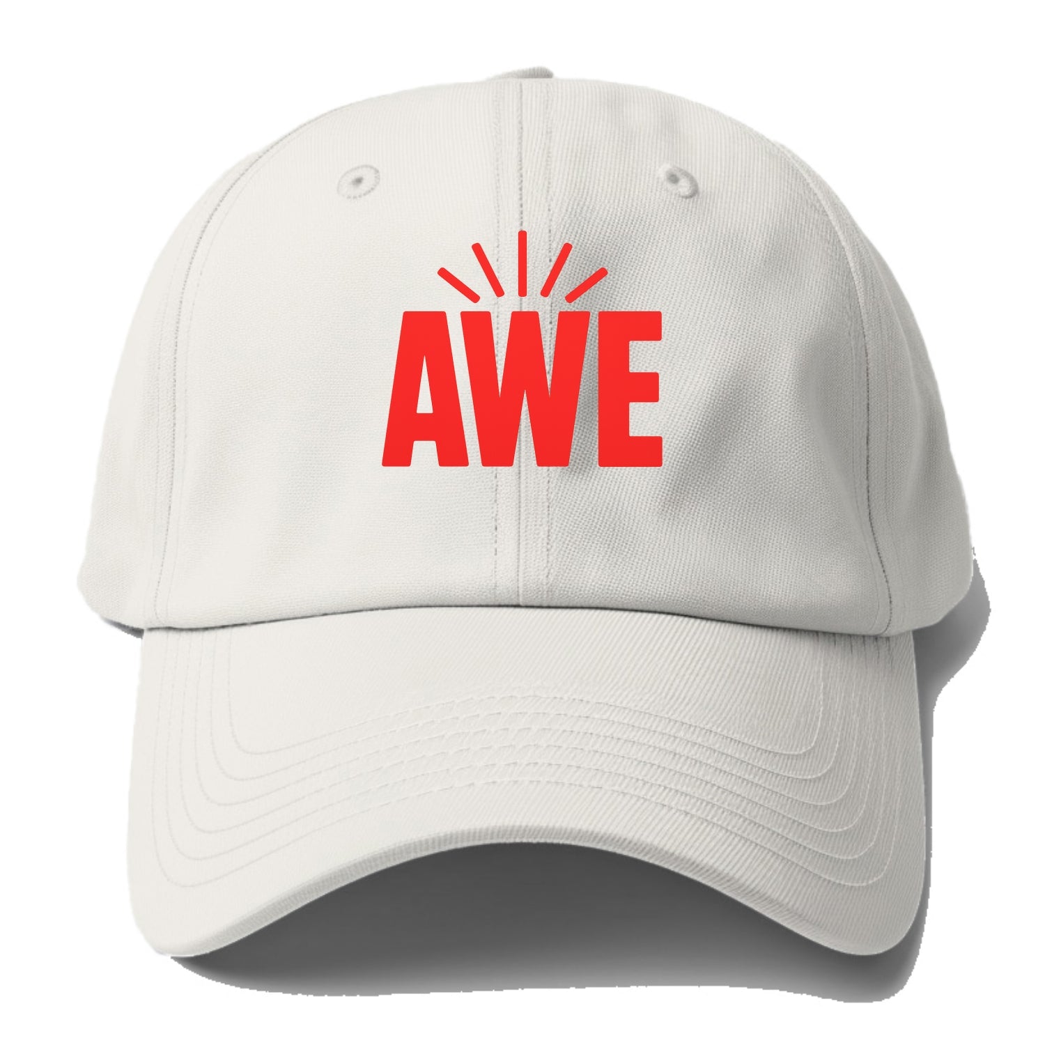 Bold typography design - "AWE" - overwhelming wonder - Baseball Cap For Big Heads - Off White