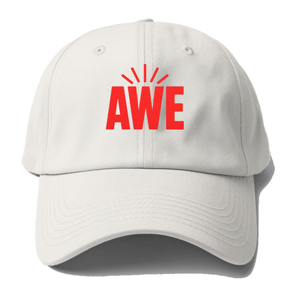 Bold typography design - "AWE" - overwhelming wonder - Baseball Cap For Big Heads - Off White