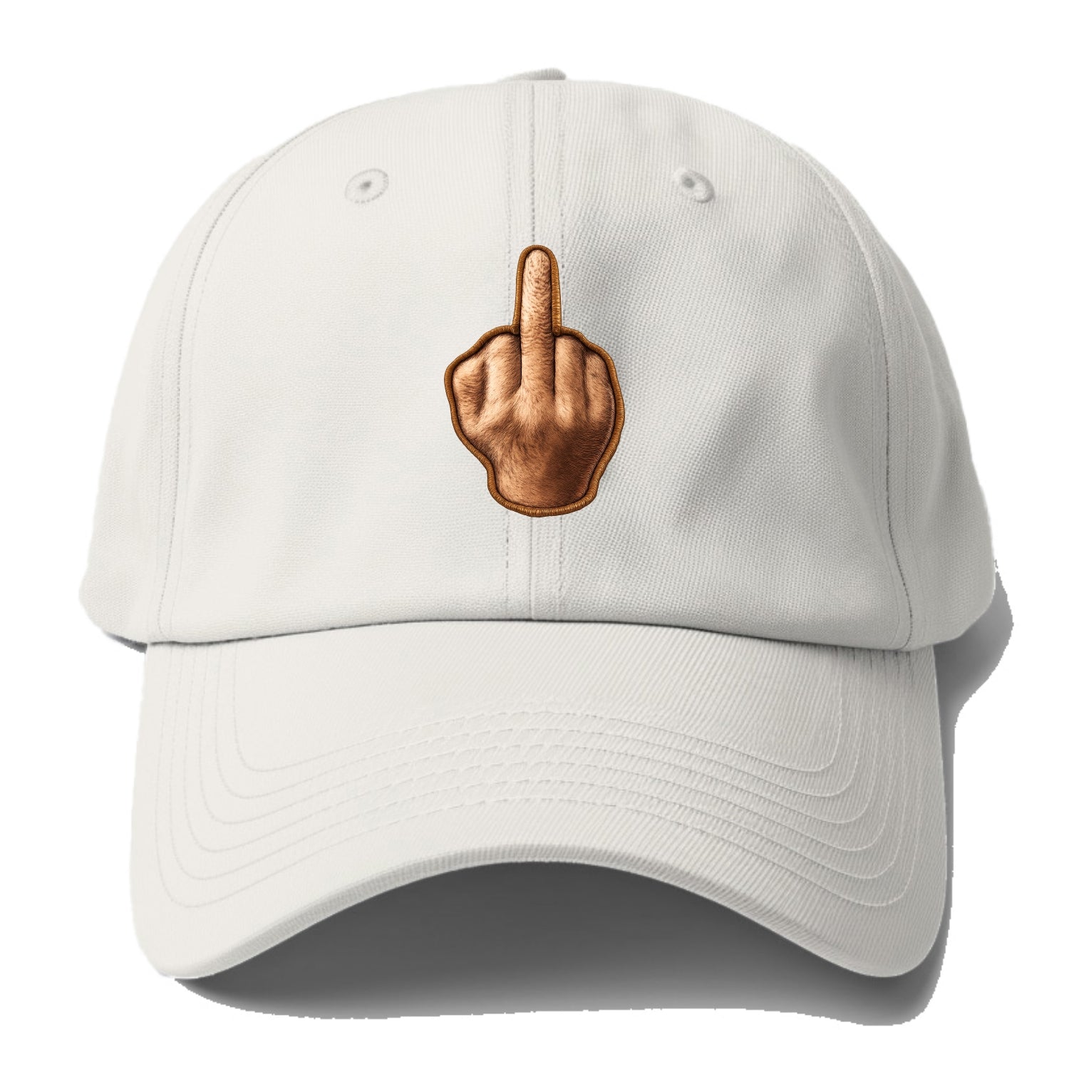 MIDDLE FINGER - hand gesture in skin tone , attitude - Baseball Cap - Off White