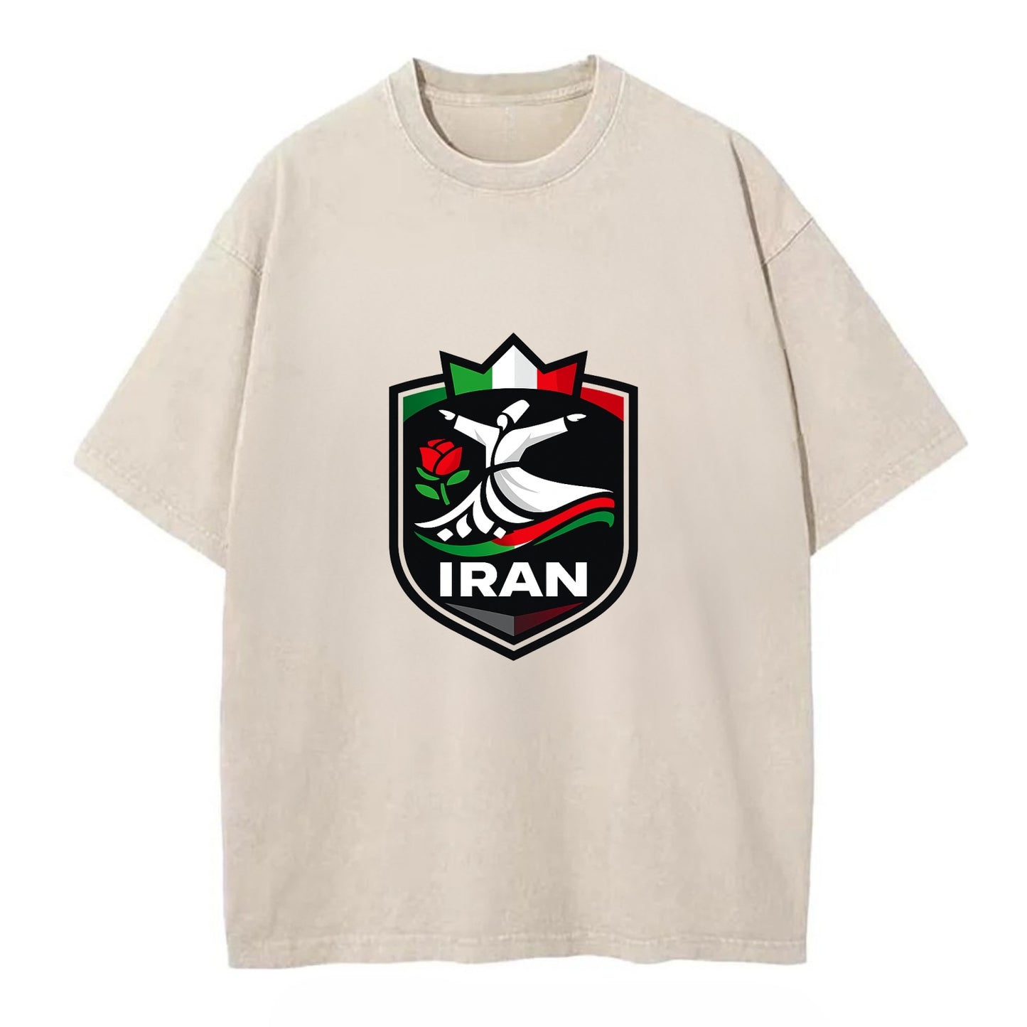 Iran Rumi Poetry Badge - Vintage T-shirt - Off White