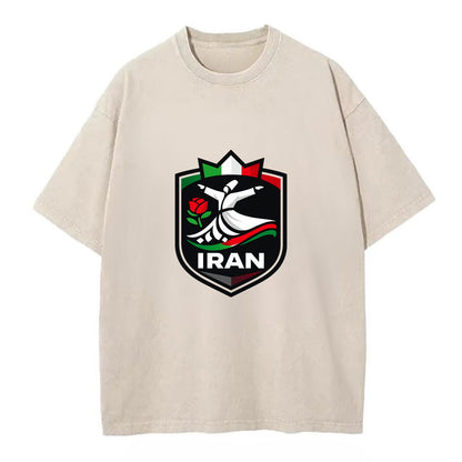Iran Rumi Poetry Badge - Vintage T-shirt - Off White