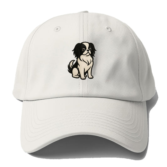 Japanese Chin - Black and white sitting Baseball Cap For Big Heads - Off White