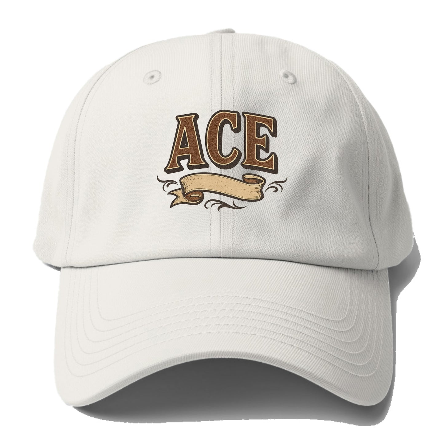 Bold typography design - "ACE" - expert, the best at something - Baseball Cap For Big Heads - Off White