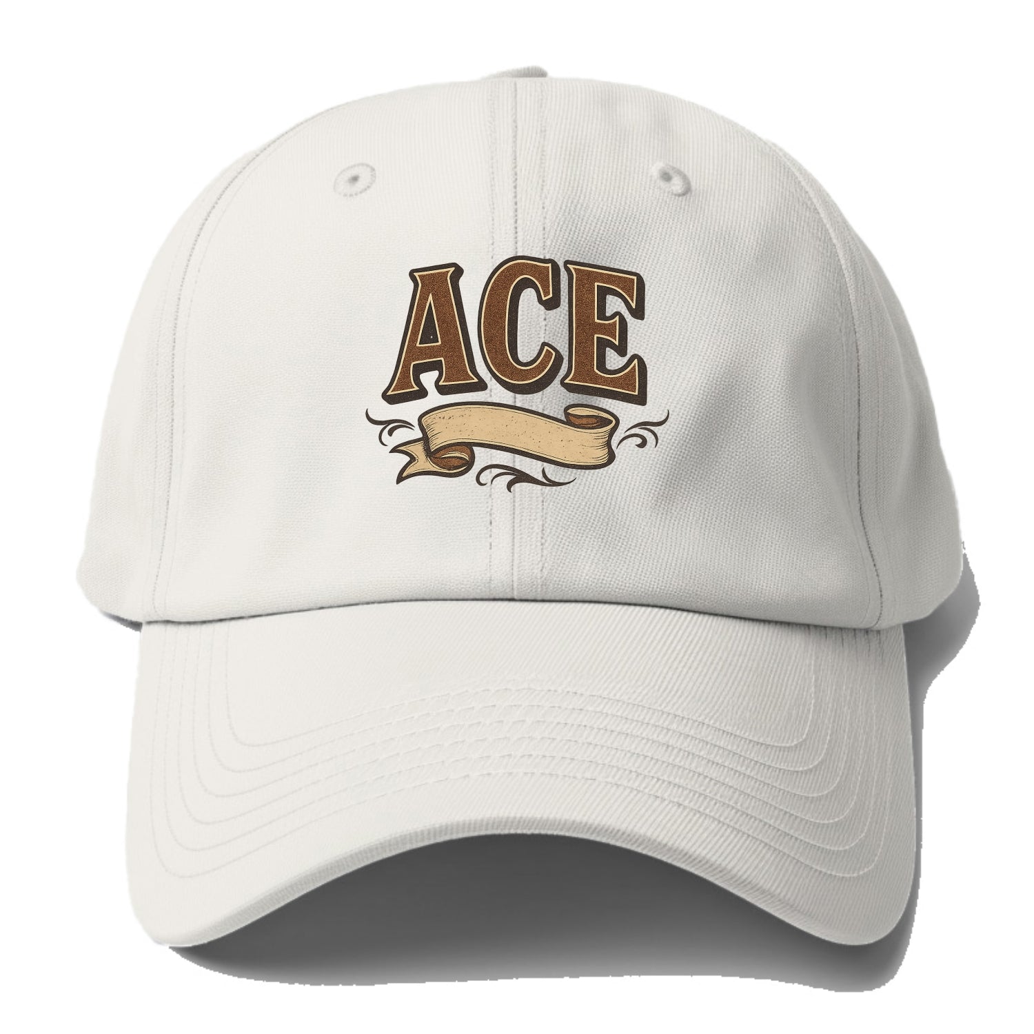 Bold typography design - "ACE" - expert, the best at something - Baseball Cap For Big Heads - Off White