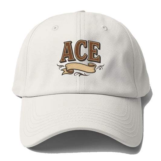 Bold typography design - "ACE" - expert, the best at something - Baseball Cap For Big Heads - Off White