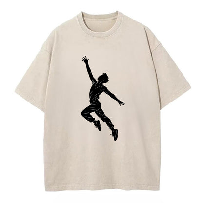 Modern dancer reaching skyward - Vintage T-shirt - Off White