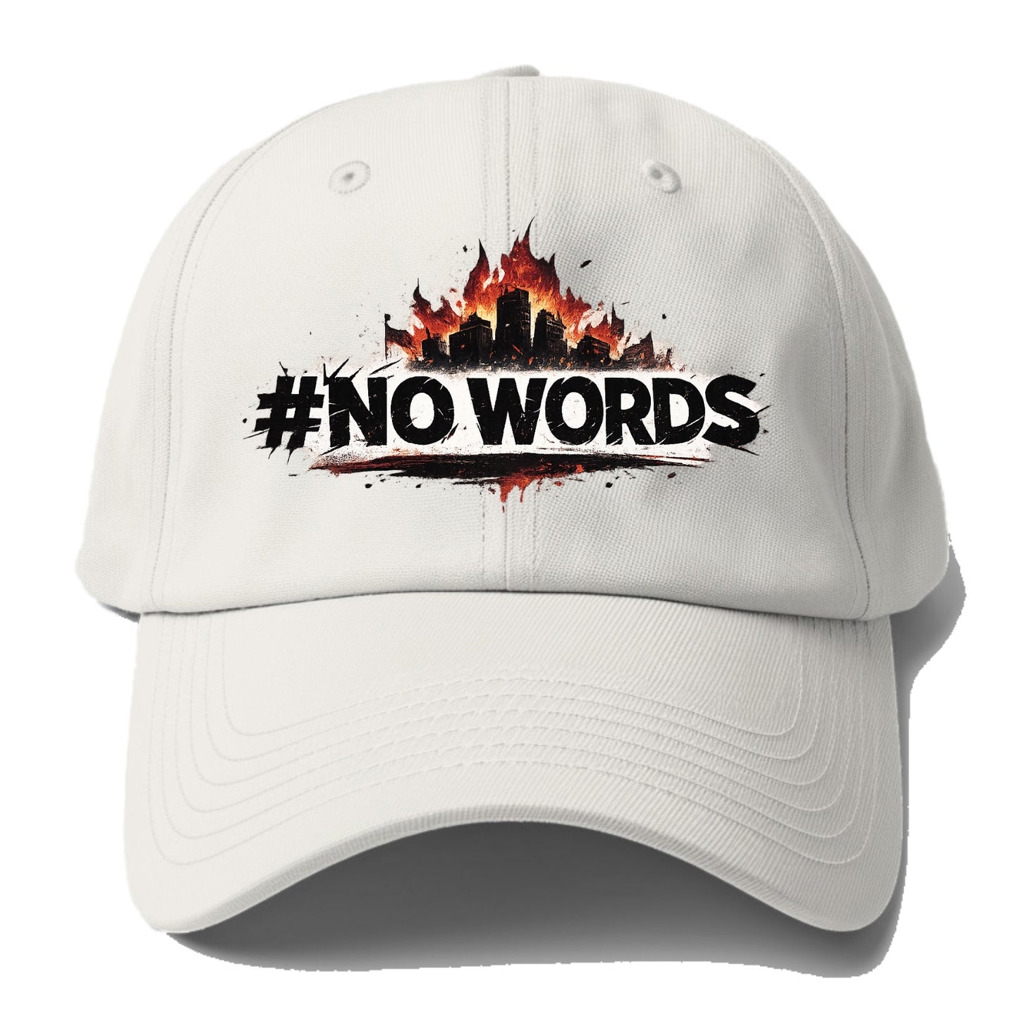 No Words - Baseball Cap For Big Heads - Off White