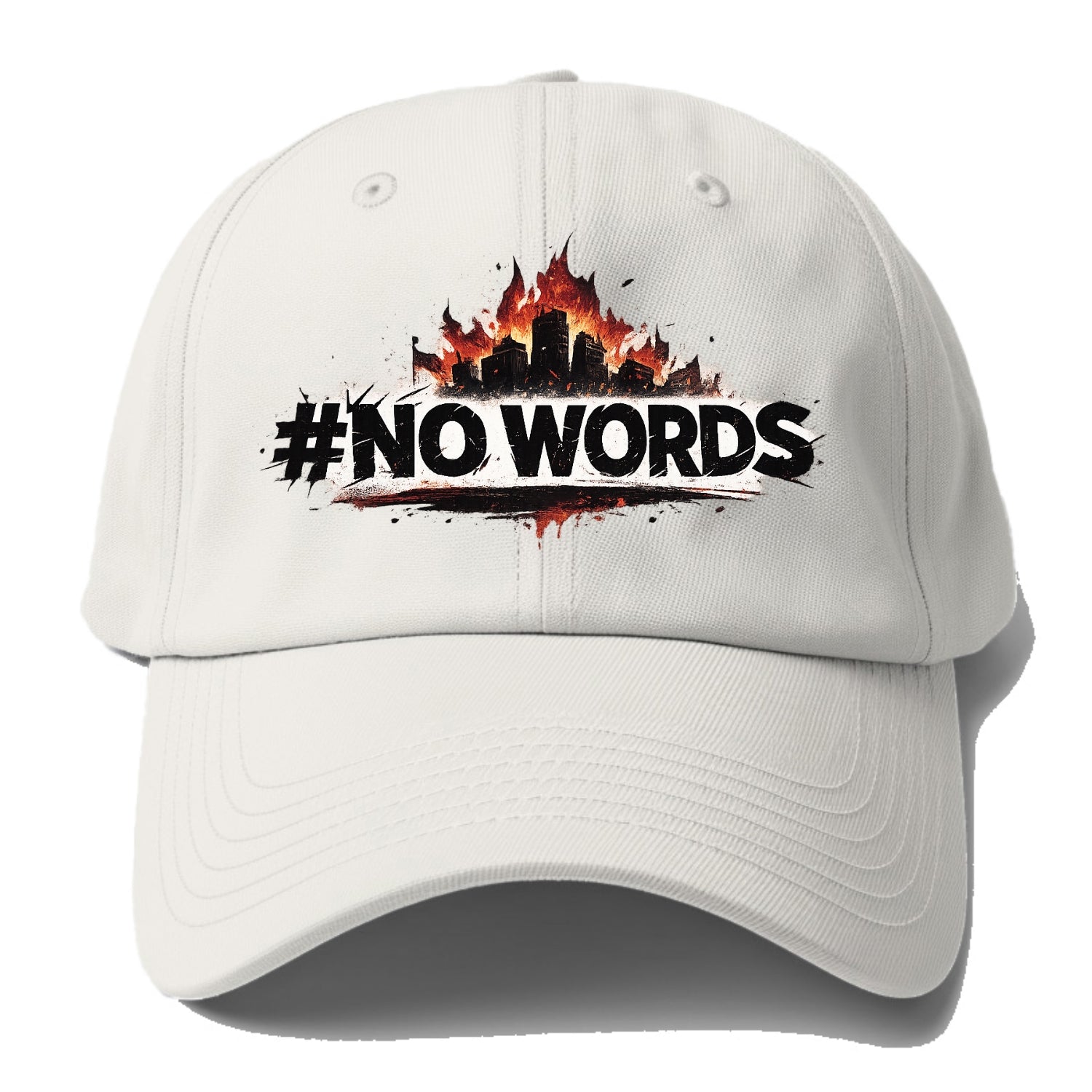 No Words - Baseball Cap For Big Heads - Off White
