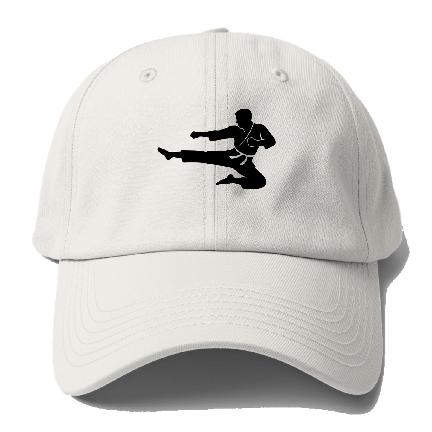 Martial artist flying kick - Baseball Cap - Off White