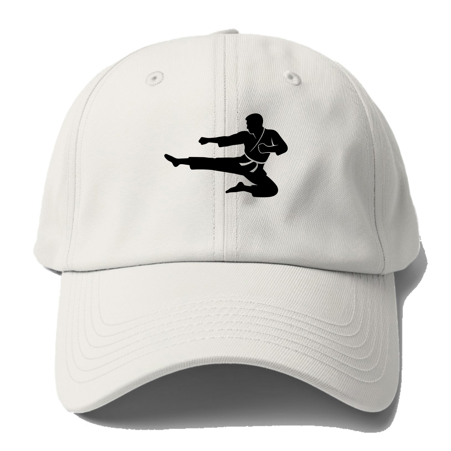 Martial artist flying kick - Baseball Cap - Off White