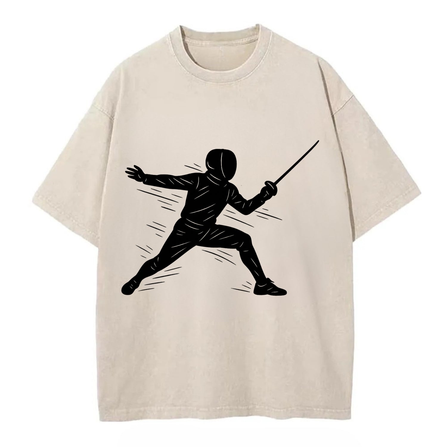 Fencer lunging attack position - Vintage T-shirt - Off White