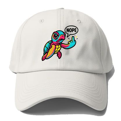 baby sea turtle swimming gracefully, one flipper extended sassily - Baseball Cap For Big Heads - Off White