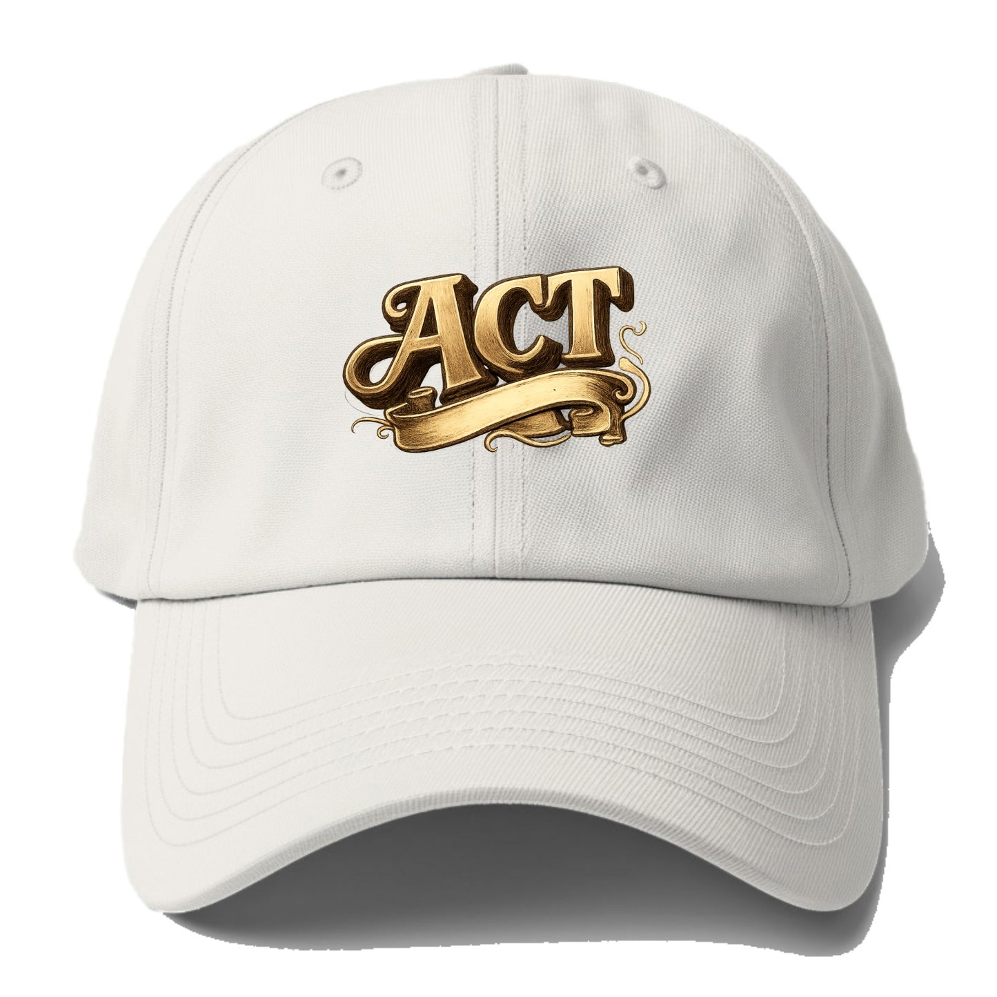 Bold typography design - "ACT" - take action, do something - Baseball Cap For Big Heads - Off White
