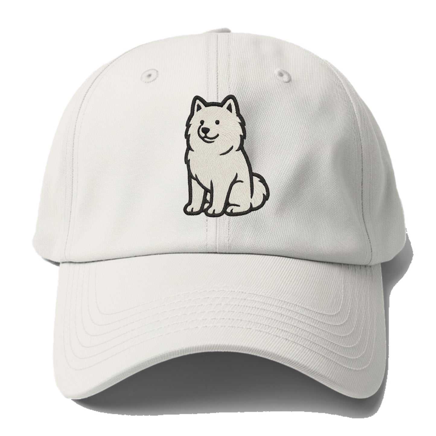 Samoyed - White fluffy embroidered desig Baseball Cap - Off White