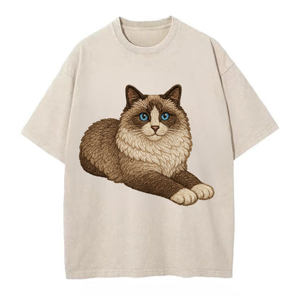 Ragdoll  relaxed lying down with head up Vintage T-shirt - Off White