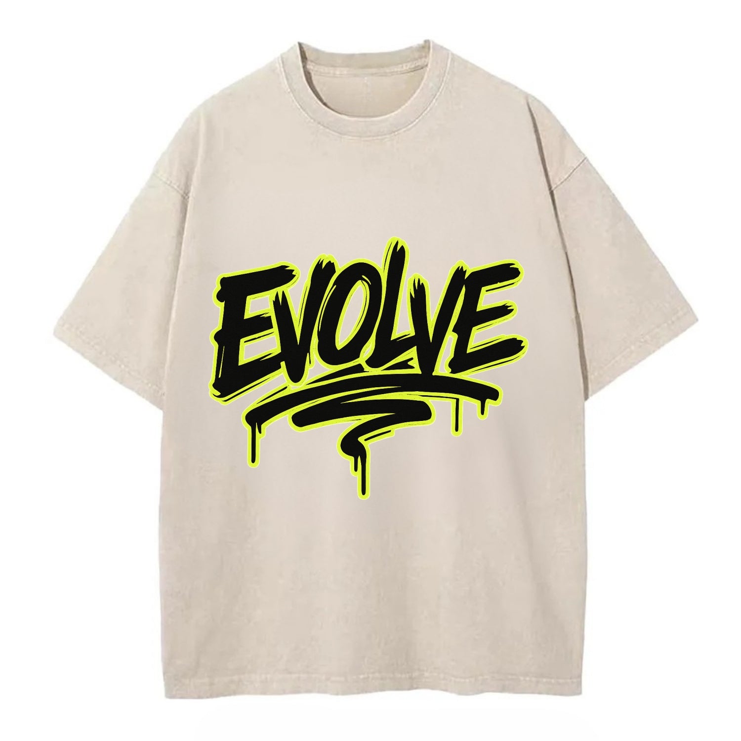 Bold typography design - "EVOLVE" - changing, becoming better - Vintage T-shirt - Off White