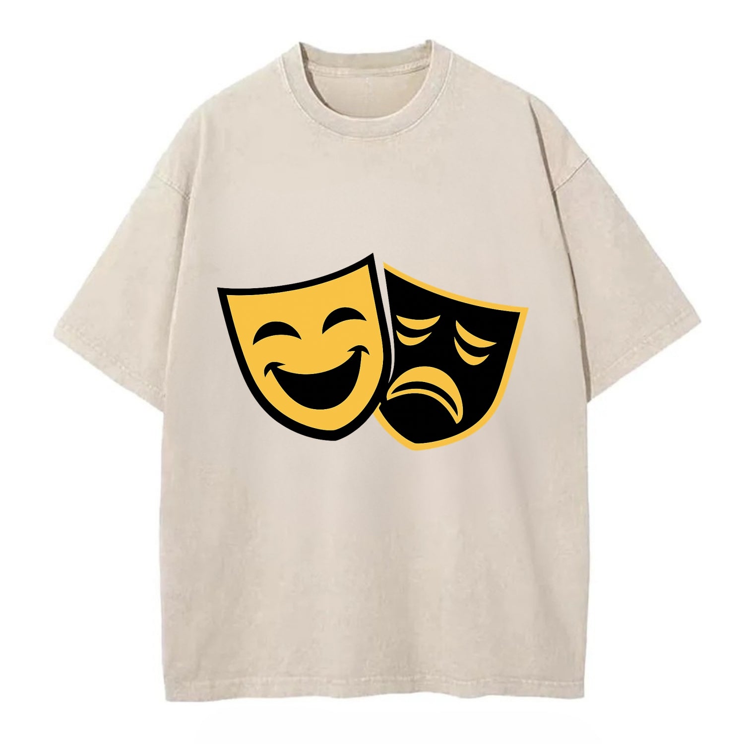 Golden Duality of Theater - Vintage T-shirt - Off White