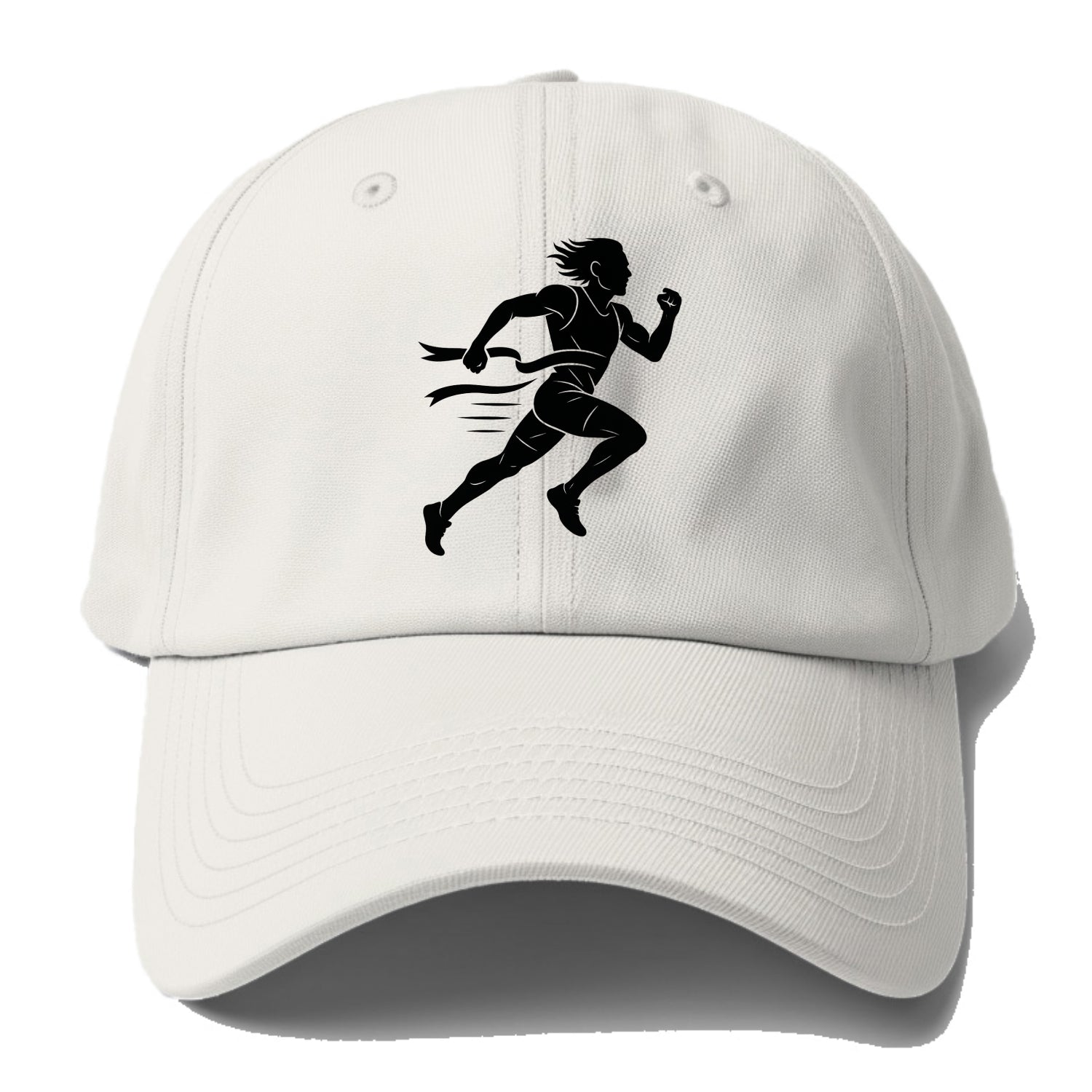 Runner sprinting finish line - Baseball Cap For Big Heads - Off White