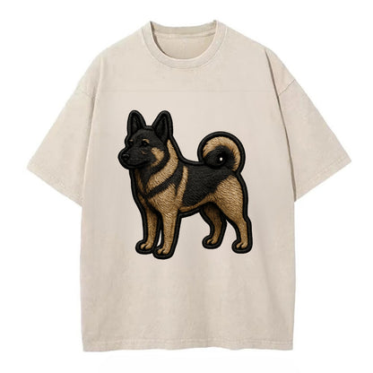 Norwegian Elkhound - Trendy Nordic desig - Vintage T-shirt - Off White