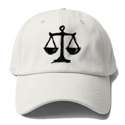 Scales of justice - equality and fairness bold ink style - Baseball Cap For Big Heads - Off White