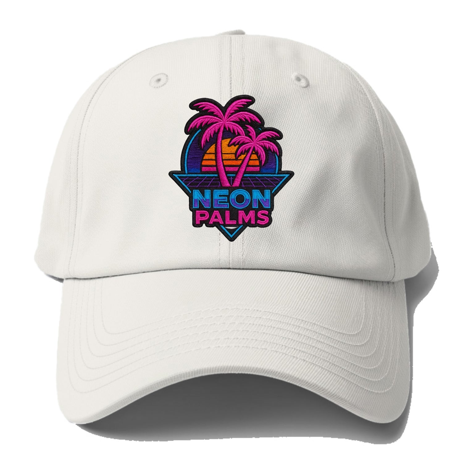 Neon Palms - Baseball Cap For Big Heads - Off White